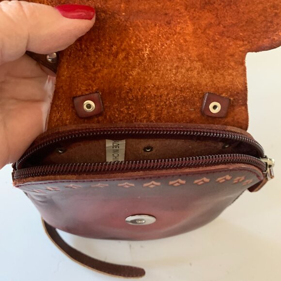 HAND MADE EMBOSSED GENUINE LEATHER GOAT RAM (CAPRICORN) CROSSBODY PURSE HANDBAG - Picture 5 of 10